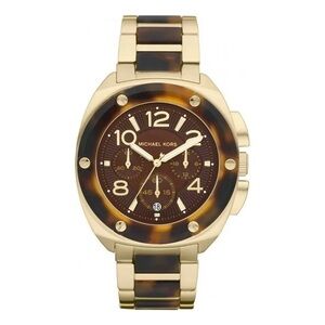 Michael Kors Tribeca Tortoise Acetate and Stainless Steel Brown Dial Watch